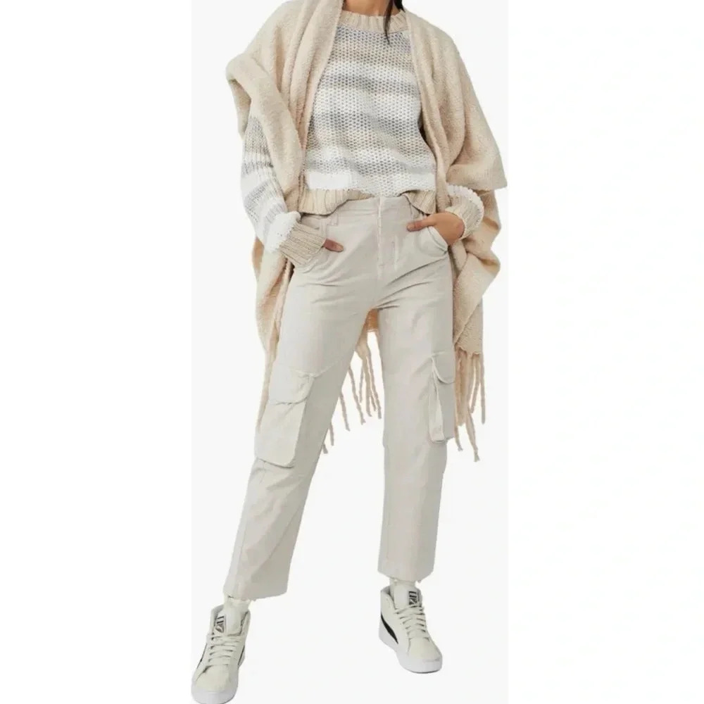 Free People Hard Crushin’ Cargo Pants in Morning Oat Size 0